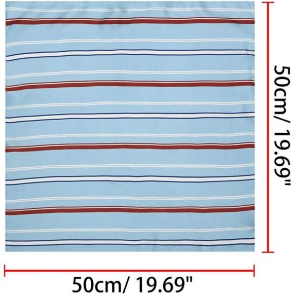 Small Stripe Print Square Neck Wrap Scarves Blue - Picture 3 of 5